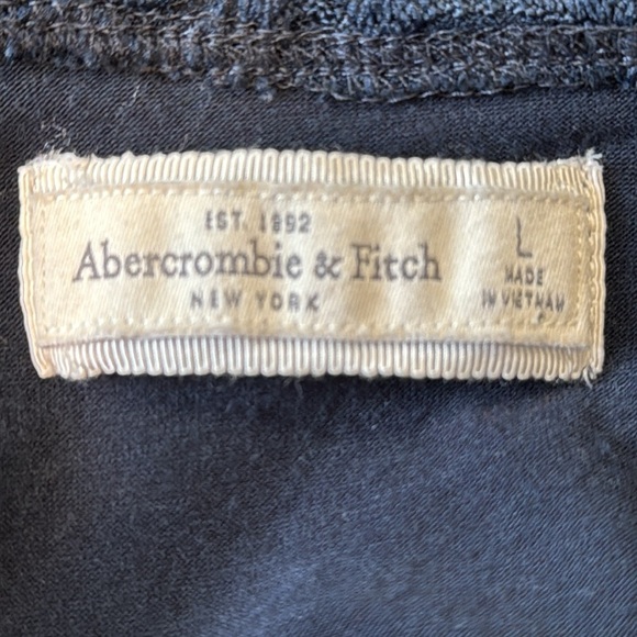 Abercrombie & Fitch Women’s L Lacy Embroidered Navy V Neck Long Sleeve Top - Picture 7 of 10